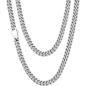 Fiusem a.6mm width-steel 20 inches Cuban Link Chains for Men